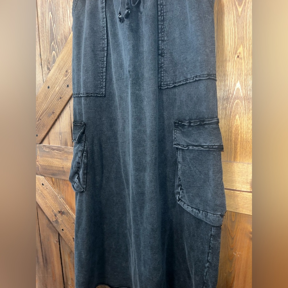 Easel Charcoal Mineral Washed Maxi Skirt - Picture 7 of 8